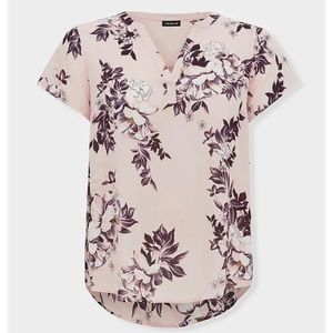 Torrid floral georgette hi low blouse lightweight light pink